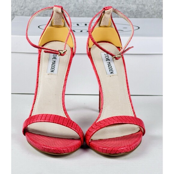 Steve Madden Shoes Womens 9 Pink Stecy Coral SNK Strappy Heels Open Toe Formal - Picture 7 of 13